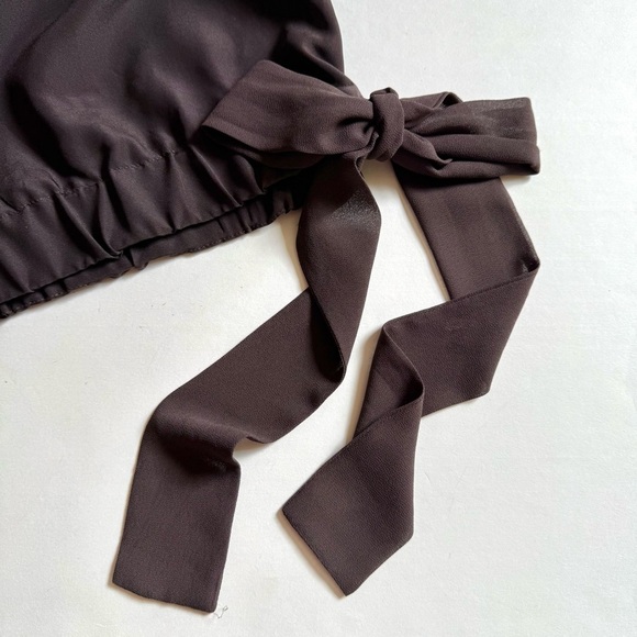 MICHAEL MICHAEL KORS XL Crepe Blouson Top Elastic Hem Side Tie Pullover Style - Picture 4 of 15